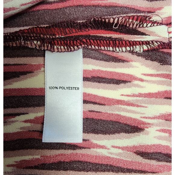 14th & Union Blouse Mock Neck 3/4 Sleeve Size M Multicolor Red/Cream - Picture 7 of 8